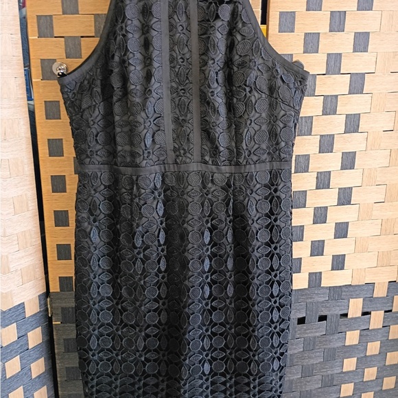 Adrianna Papell Black Lace Halter Cocktail Dress Size 16 Elegant Evening - Picture 11 of 11